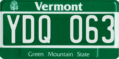 VT license plate YDQ063
