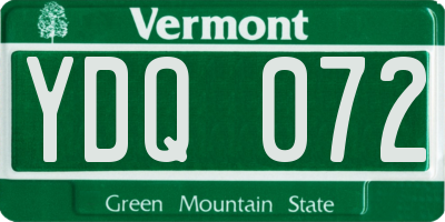 VT license plate YDQ072