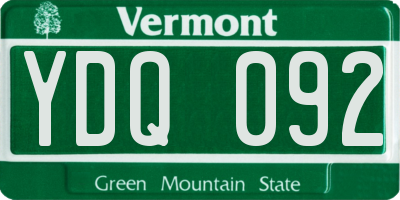 VT license plate YDQ092