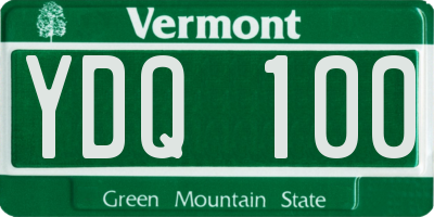 VT license plate YDQ100