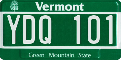 VT license plate YDQ101