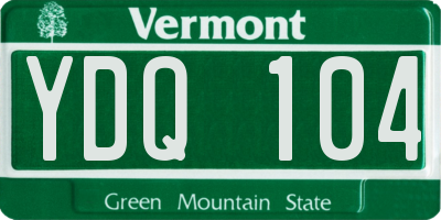 VT license plate YDQ104
