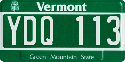 VT license plate YDQ113