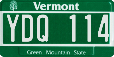 VT license plate YDQ114