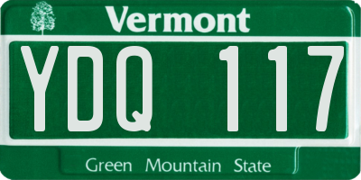 VT license plate YDQ117