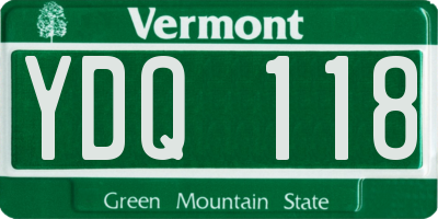 VT license plate YDQ118