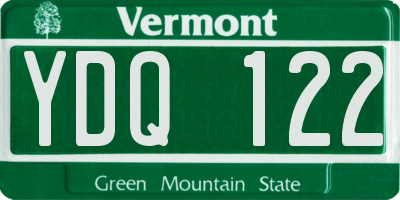 VT license plate YDQ122