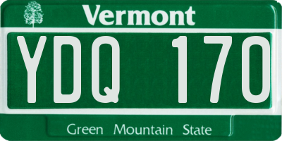VT license plate YDQ170