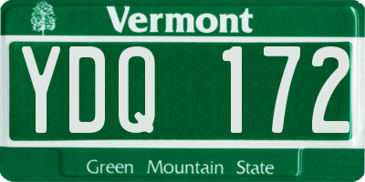 VT license plate YDQ172