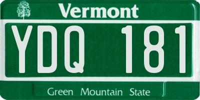 VT license plate YDQ181