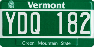 VT license plate YDQ182