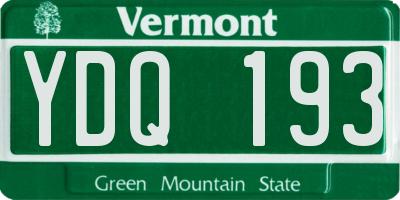 VT license plate YDQ193