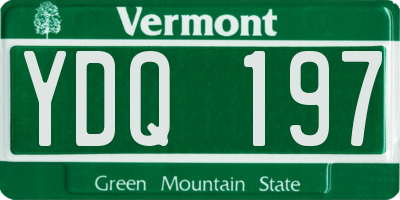 VT license plate YDQ197