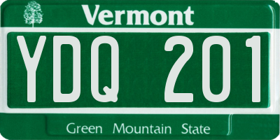 VT license plate YDQ201