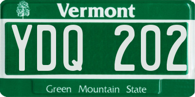 VT license plate YDQ202