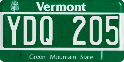 VT license plate YDQ205