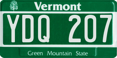 VT license plate YDQ207