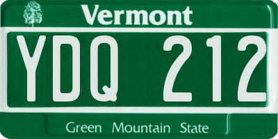 VT license plate YDQ212