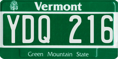 VT license plate YDQ216