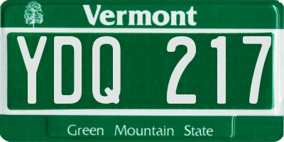 VT license plate YDQ217
