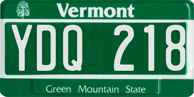 VT license plate YDQ218