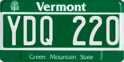 VT license plate YDQ220