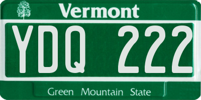 VT license plate YDQ222