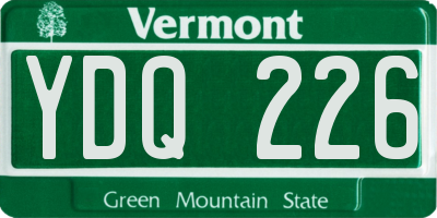 VT license plate YDQ226