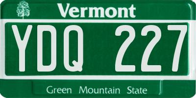VT license plate YDQ227