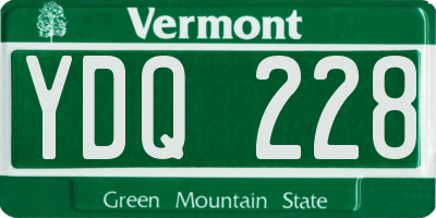 VT license plate YDQ228