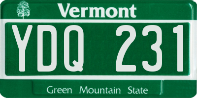 VT license plate YDQ231