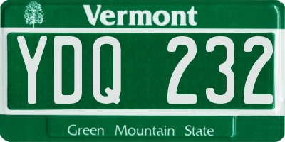 VT license plate YDQ232