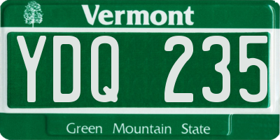 VT license plate YDQ235