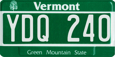 VT license plate YDQ240