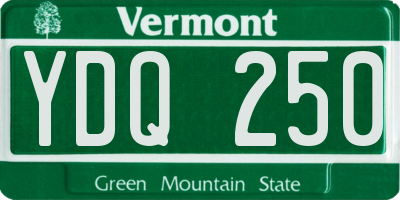 VT license plate YDQ250