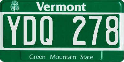 VT license plate YDQ278