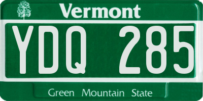 VT license plate YDQ285