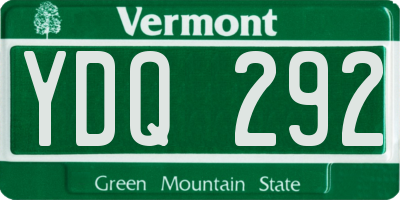 VT license plate YDQ292