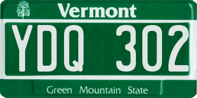 VT license plate YDQ302