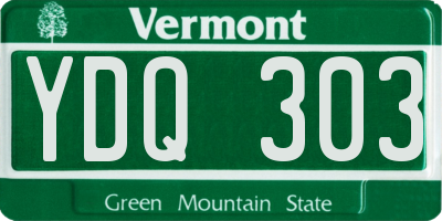 VT license plate YDQ303