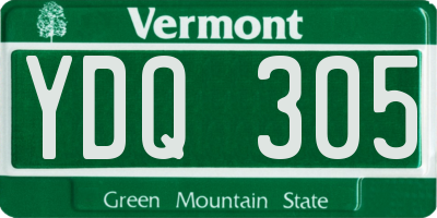 VT license plate YDQ305
