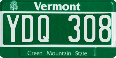 VT license plate YDQ308