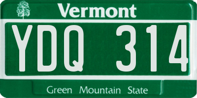 VT license plate YDQ314