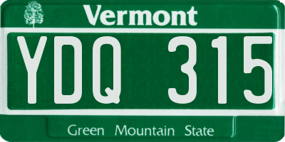VT license plate YDQ315