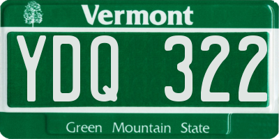 VT license plate YDQ322