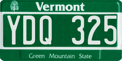 VT license plate YDQ325