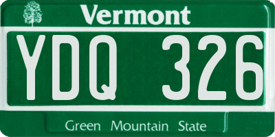 VT license plate YDQ326