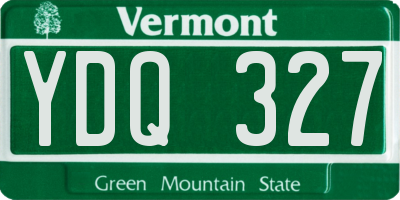 VT license plate YDQ327