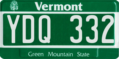 VT license plate YDQ332