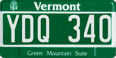 VT license plate YDQ340